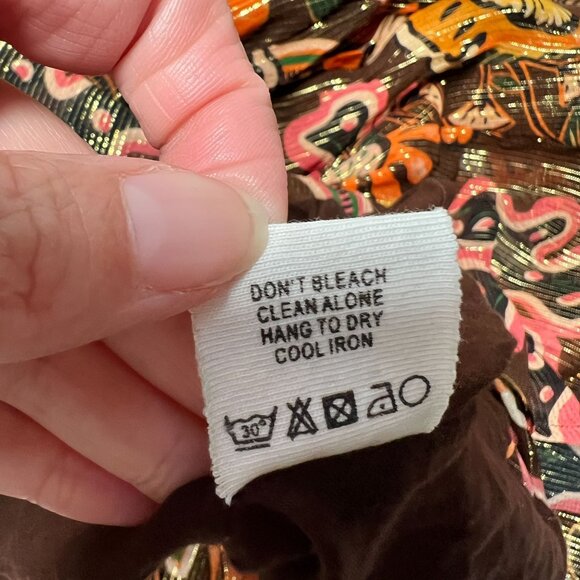 NWOT Sundress REVOLVE Maud Brown Mini Dress Retro Floral Flare Sleeve XS Tall - Picture 15 of 15